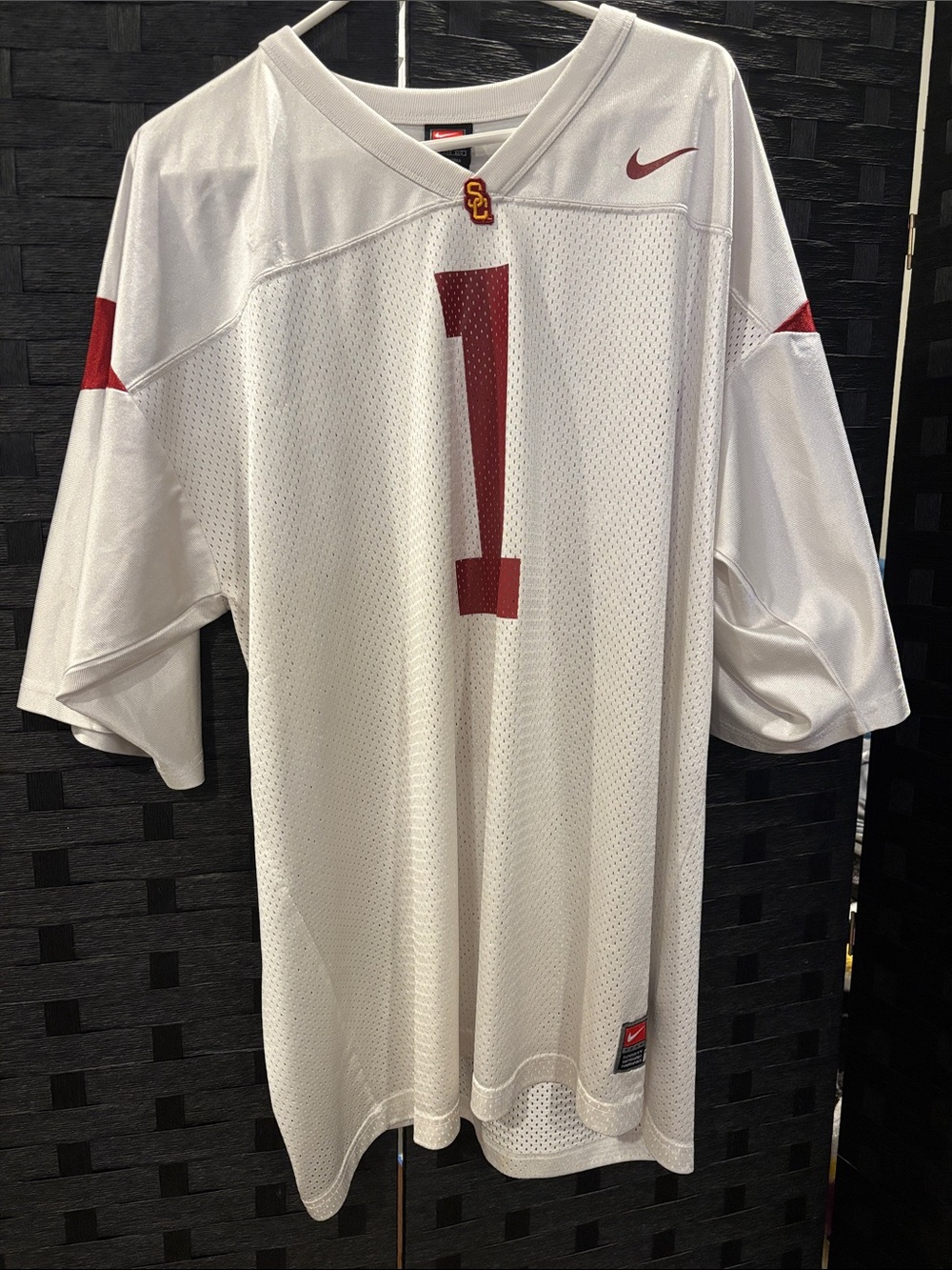 Nike White & Cardinal USC Football Jersey #1